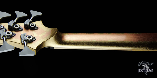 JERZY DROZD Eta Carinae bass guitar headstock heel view