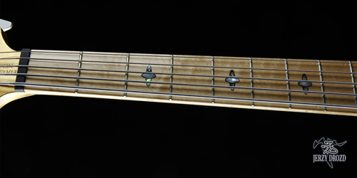 JERZY DROZD Eta Carinae bass guitar fretboard and inlays view