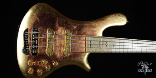 JERZY DROZD Eta Carinae bass guitar body pickups and bridge view