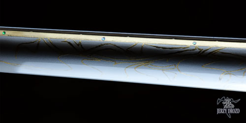 JERZY DROZD Trifid Nebula bass guitar neck with gold gilded ornaments